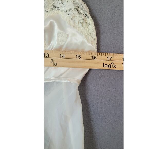 Vintage Victoria’s Secret Lace Babydoll Slip White Sheer Medium - Picture 7 of 8